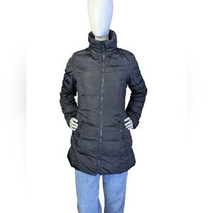 Dynamics Geographical Norway Black Quilted Long Puffer Coat Size 8